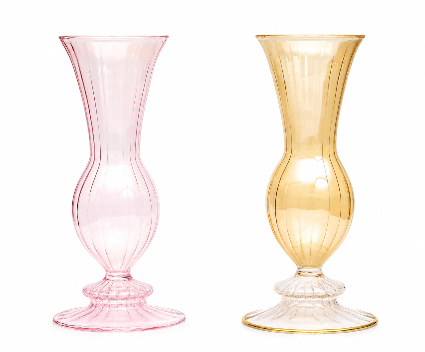 LAYAN Hourglass Glass Vase Rose or Amber | Mouth-Blown in Cairo | MISHKAH