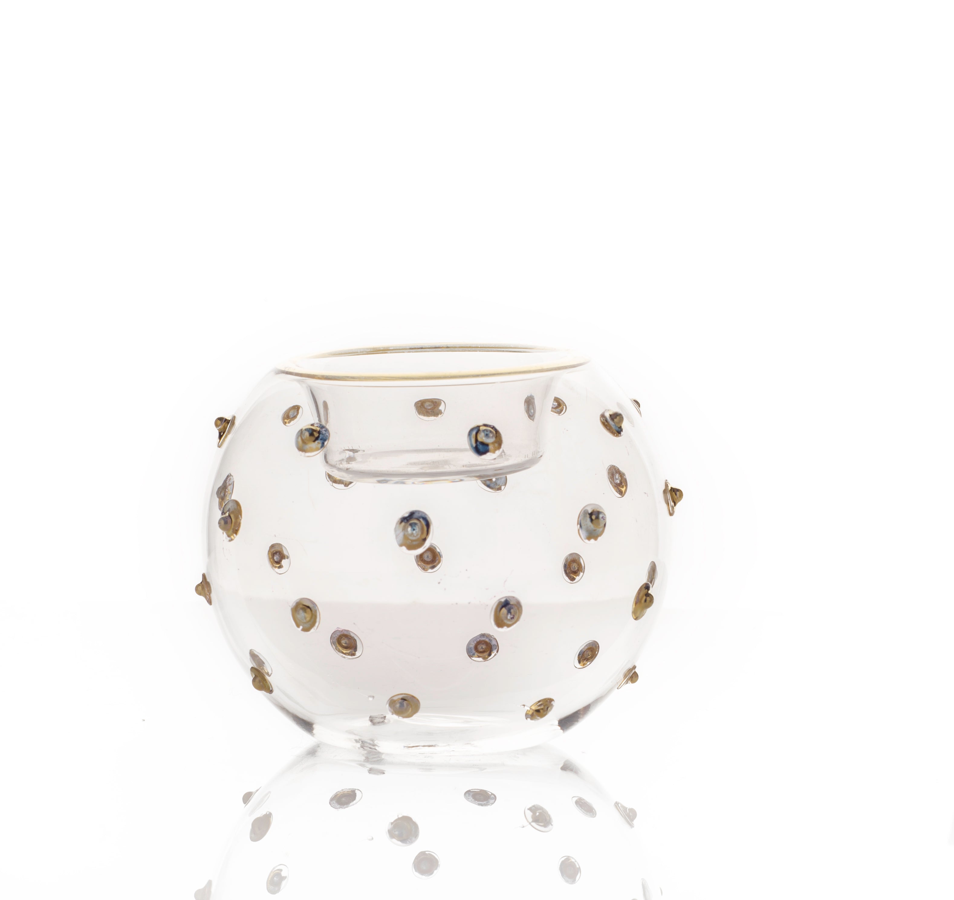 QAMAR Glass Tealight Holder Sphere | Mouth-Blown in Cairo | MISHKAH