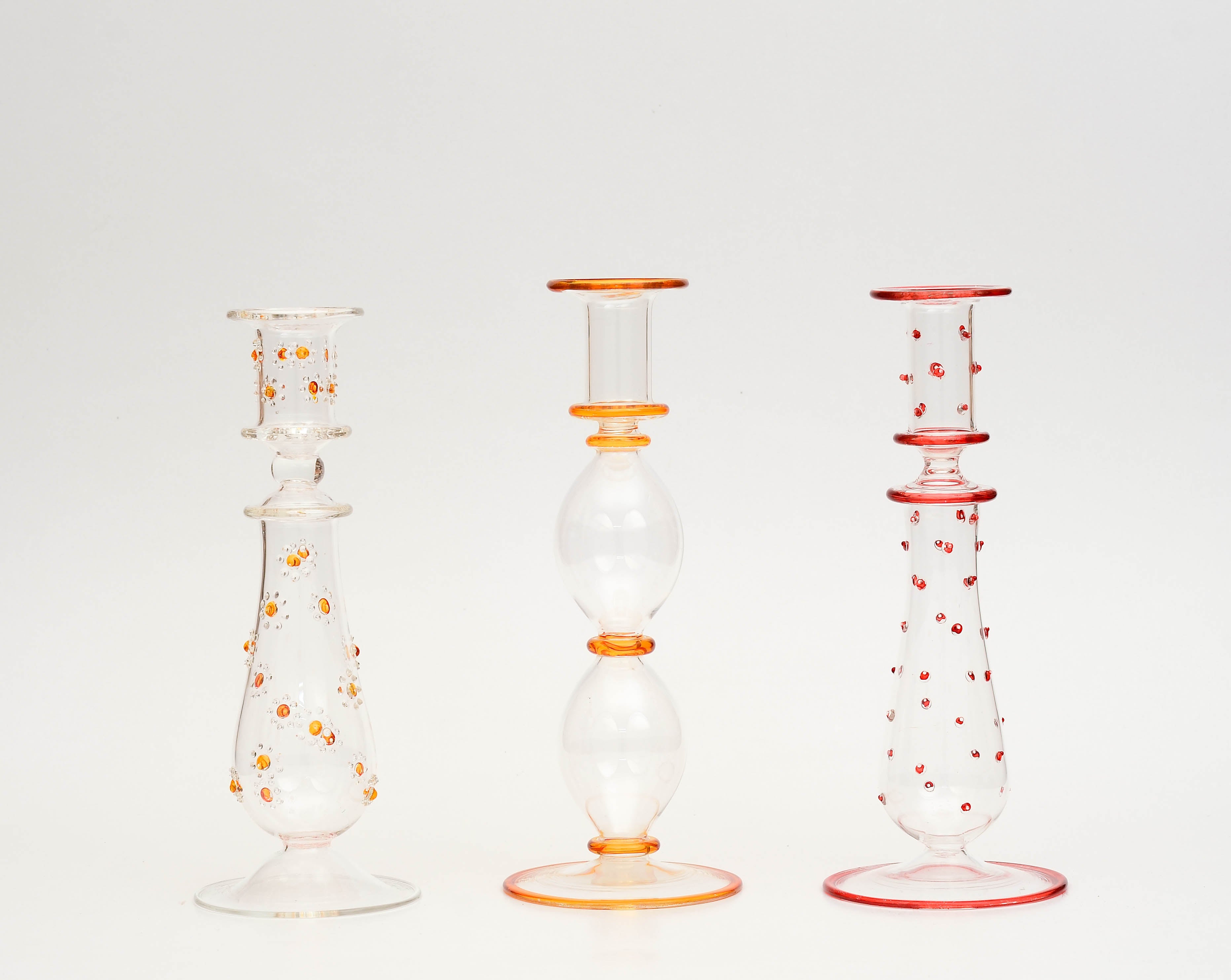 Hana — Powder-Blue Bubble Glass Candlestick