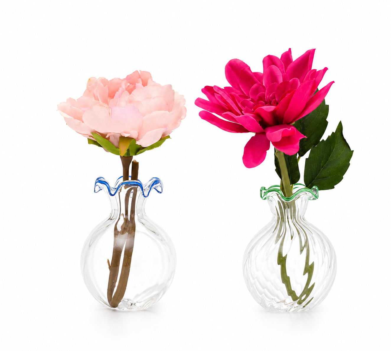 ZAHR Glass Bud Vase with Ruffled Lip | Mouth-Blown in Cairo | MISHKAH