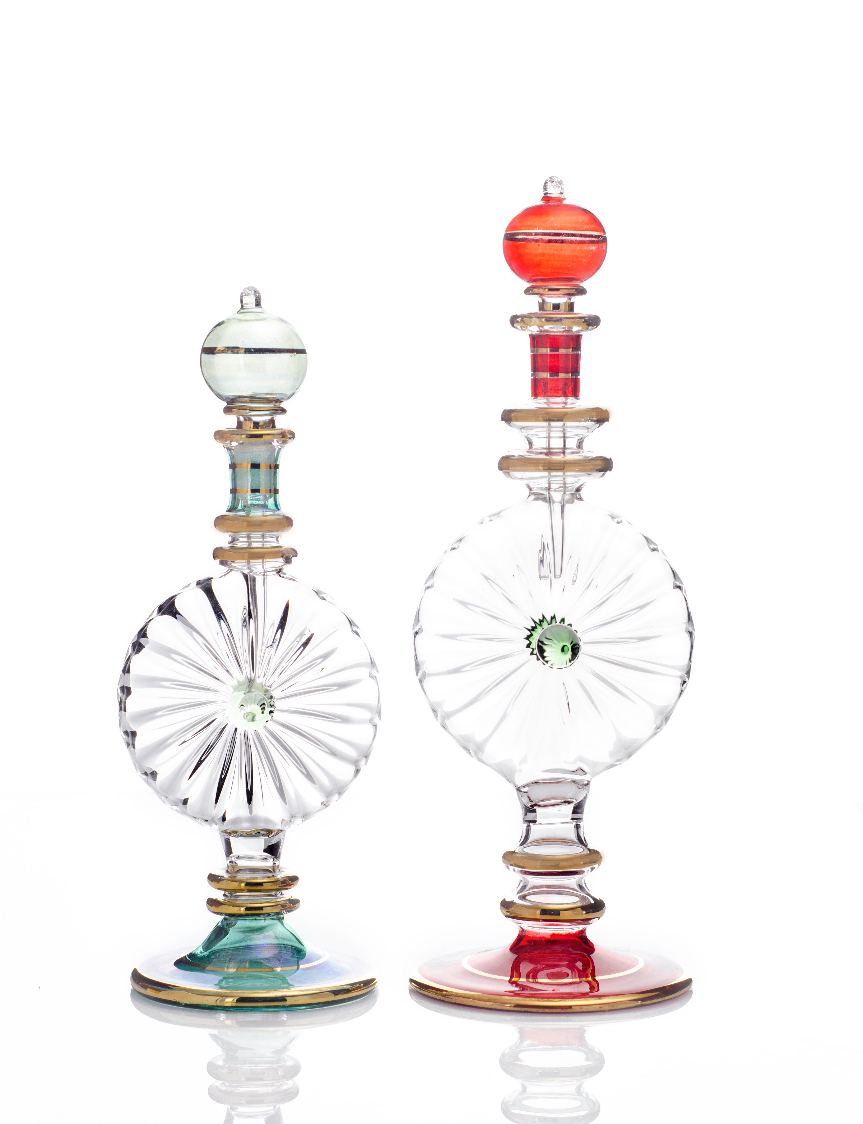 Shamsa Sunburst Perfume Bottle — Hand-Blown Egyptian Glass & 24K Gold