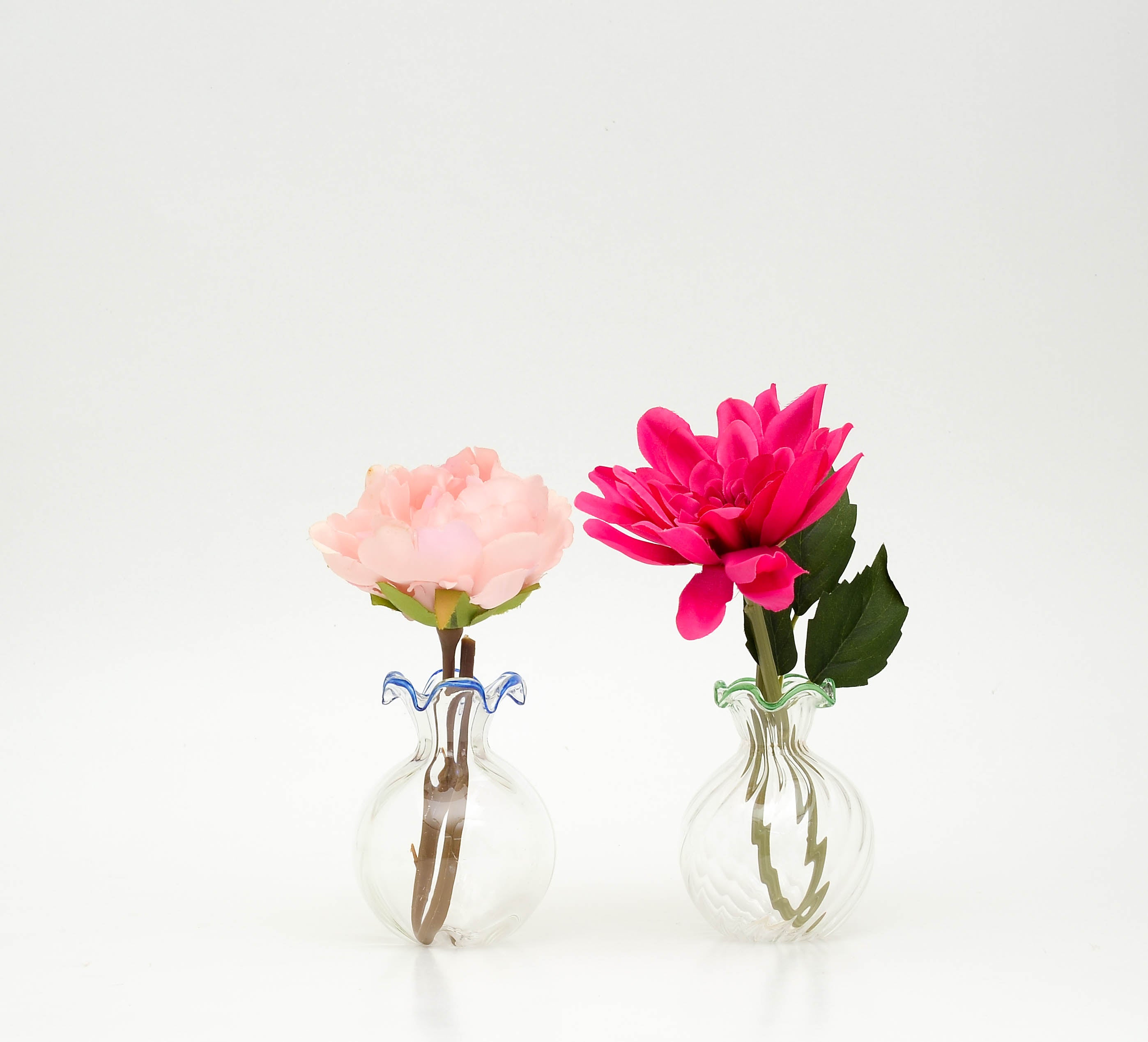 Bustan Bud Vase — Hand-Blown Glass with Ruffled Neck